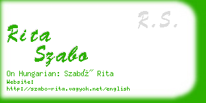 rita szabo business card